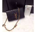 2016 YSL Dinner clutch shoulder bag 311218 Black with Bronze 311218