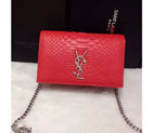 2016 YSL Dinner clutch shoulder bag 311218 Red with Silver 311218