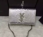 2016 YSL Dinner clutch shoulder bag 311218 Silver with Silver 311218
