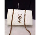 2016 YSL Dinner clutch shoulder bag 311218 White with Bronze 311218