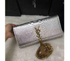 2016 YSL Dinner clutch shoulder bag 311288 Silver with Bronze 311288