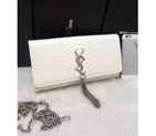 2016 YSL Dinner clutch shoulder bag 311288 White with Silver 311288