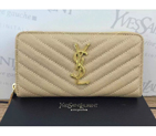2016 YSL Zippy Wallet Original Caviar leather 241150 Apricot 241150