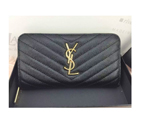 2016 YSL Zippy Wallet Original Caviar leather 241150 Black 241150