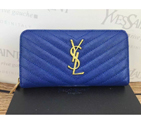 2016 YSL Zippy Wallet Original Caviar leather 241150 Blue 241150
