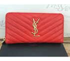 2016 YSL Zippy Wallet Original Caviar leather 241150 Red 241150