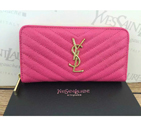 2016 YSL Zippy Wallet Original Caviar leather 241150 Rose 241150