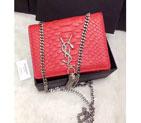 2016 YSL shoulder bag 311178 Red with Silver 311178