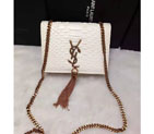 2016 YSL shoulder bag 311178 White with Bronze 311178