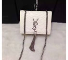 2016 YSL shoulder bag 311178 White with Silver 311178