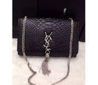 2016 YSL shoulder bag 311248 Black with Silver 311248