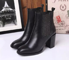 2016 gucci women Calfskin leather short Boot with Rivet GWS142