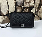 2017 Boy Chanel WOC mini Flap Bag Black Original Caviar leather A80287 Black Polished Hardware A80287