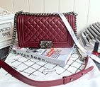 2017 Chanel Boy Flap Shoulder Bag Lambskin Leather A67086 Burgundy A67086