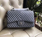 2017 Chanel Classic Flap Bag 1113 Grey Original Sheekskin leather Silver Hardware 1113
