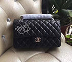 2017 Chanel Classic Flap Bag Black Original Sheepskin Leather 1112 Silver hardware 1112