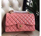 2017 Chanel Classic Flap Bag Original Pink Patent Leather 1113 Gold hardware 1113