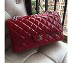 2017 Chanel Classic Flap Bag Original Red Patent Leather 1113 Silver hardware 1113