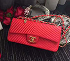 2017 Chanel Classic Flap Bag Red Original Leather 1112 Gold hardware 1112