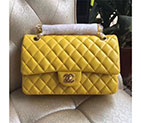 2017 Chanel Classic Flap Bag Yellow Original Sheepskin Leather 1112 Gold hardware 1112