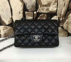 2017 Chanel Classic Flap Bags Original Calfskin leather 1116 in Black with Silver 1116