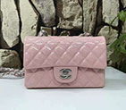 2017 Chanel Classic Flap Bags Original Patent leather 1116 in Pink with Silver 1116