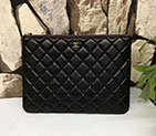 2017 Chanel Clutch Original Sheepskin Leather A84025 Black Gold A84025