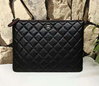 2017 Chanel Clutch Original Sheepskin Leather A84025 Black Silver A84025