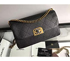 2017 Chanel Flap Bag Original Deer Leather A98166 Black A98166