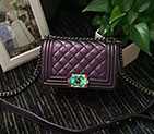 2017 Chanel LeBoy Flap Shoulder Bag Original Goat leather A67085 Purple A67085
