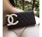 2017 Chanel Matelasse Bi-Fold Wallet Original Leather A50077 Black A50077
