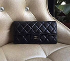 2017 Chanel Matelasse Bi-Fold Wallet Original Sheepskin leather A80758 Black A80758