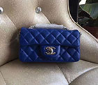 2017 Chanel Phone Bags Blue Original Sheepskin Leather A34008 Gold A34008