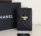 2017 Chanel Phone bag Black Original Caviar leather A79302 Bronze A79302