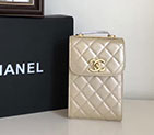 2017 Chanel Phone bag Gold Original Sheepskin leather A79301 Gold A79301
