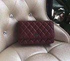 2017 Chanel WOC A33814 Burgundy Original Caviar Leather Mini Flap Bag Silver A33814