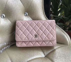 2017 Chanel WOC A33815 Pink Original Caviar Leather Flap Shoulder Bags Silver A33815