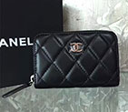 2017 Chanel Zip card package change clip Original Sheepskin Leather A69271 Black Silver A69271