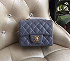 2017 Chanel mini Classic Flap Bag Grey Original Sheekskin leather 1115 Gold Hardware 1115