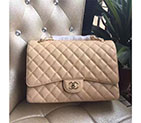2017 Classic Chanel Maxi Double Flaps Bag A58601 Apricot Original Caviar Leather Gold A58601