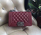 2017 Le Boy Chanel Flap Shoulder Bag Original Caviar Leather A67085 Claret A67085