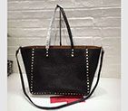 2017 Valentino Garavani Guitar Rockstud Rolling Double reversible tote in calfskin 0975