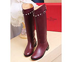2017 Valentino women High Boots in Calfskin leather with rivet VN0455