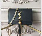 2017 YSL Saint Laurent SMALL KATE TASSEL SATCHEL IN SMOOTH GRAPHITE LEATHER 354121S
