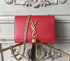 2017 YSL Saint Laurent SMALL KATE TASSEL SATCHEL IN SMOOTH GRAPHITE LEATHER 354121S