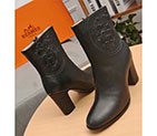 2017 hermes women Short Boots in Calfskin Leather heel 8.5cm HWS327