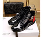 2017 versace men short boots in Patent leather inside Lambskin leather VSM0037