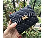 2018 Boy Chanel Matelasse Tri-Fold Wallet Original Calfskin Leather A92115