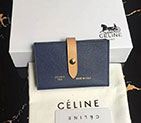 2018 CELINE STRAP ACCORDEON CARD HOLDER IN GRAINED CALFSKIN AND SHINY CALFSKIN 104323