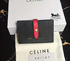 2018 CELINE STRAP ACCORDEON CARD HOLDER IN GRAINED CALFSKIN AND SHINY CALFSKIN 